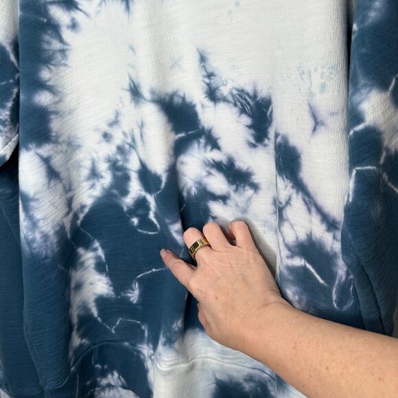 Adriano Goldschmied Dark Teal & Ivory Long Sleeve Tie Dye Sweatshirt XL - Picture 9 of 14